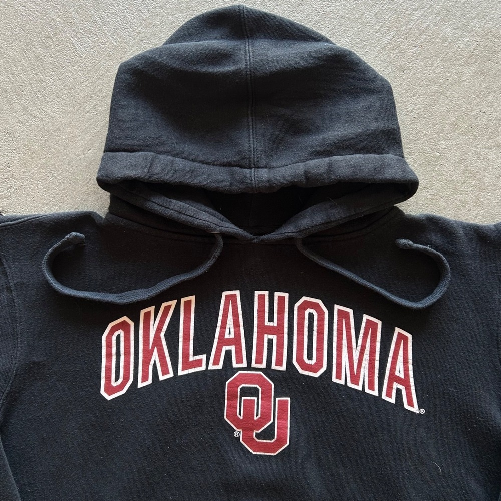 Vintage Oklahoma Sweatshirt‎ Size Small Black Sooners Hoodie University College - Picture 2 of 5